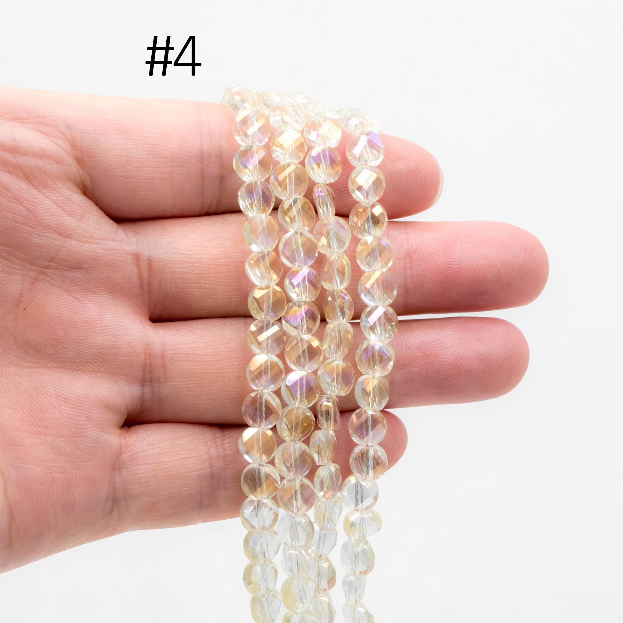 Coin Crystal Glass Faceted Beads 6mm (TS-62)/ 19" strand